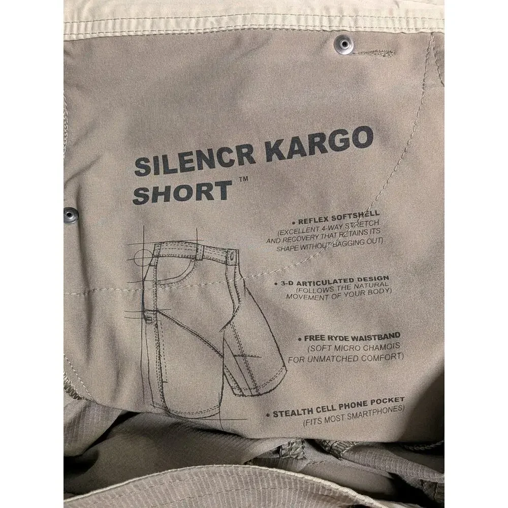 Kuhl Mens Silencr Kargo 42x10 Hiking Ripstop Shorts Outdoor Casual Stretch Khaki